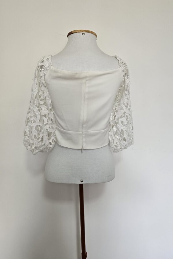 BLUSA CROPPED BRANCA RENDA - Image 2