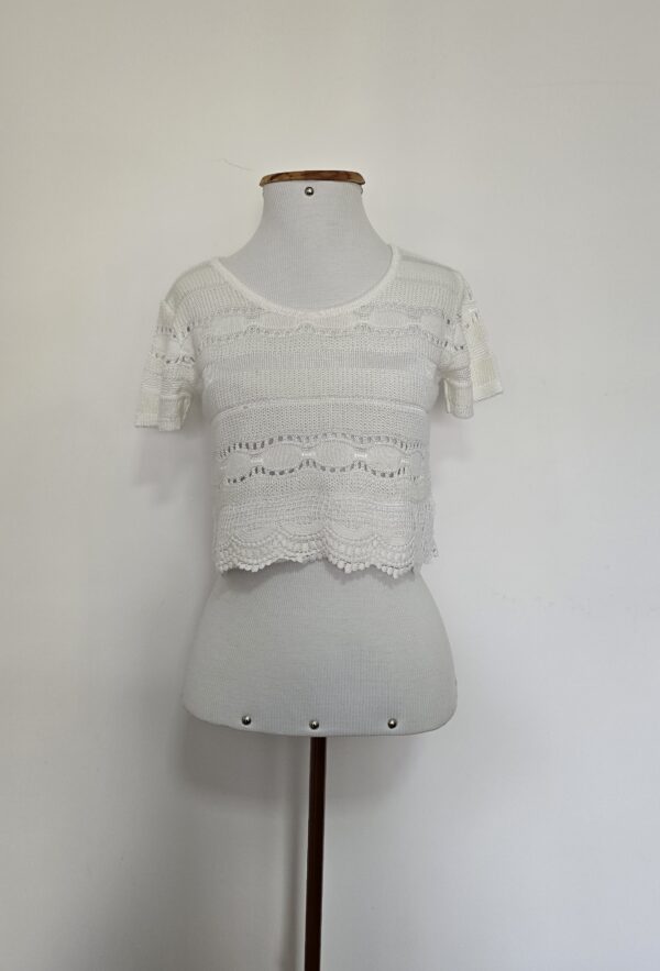 CROPPED BRANCO TRICOT