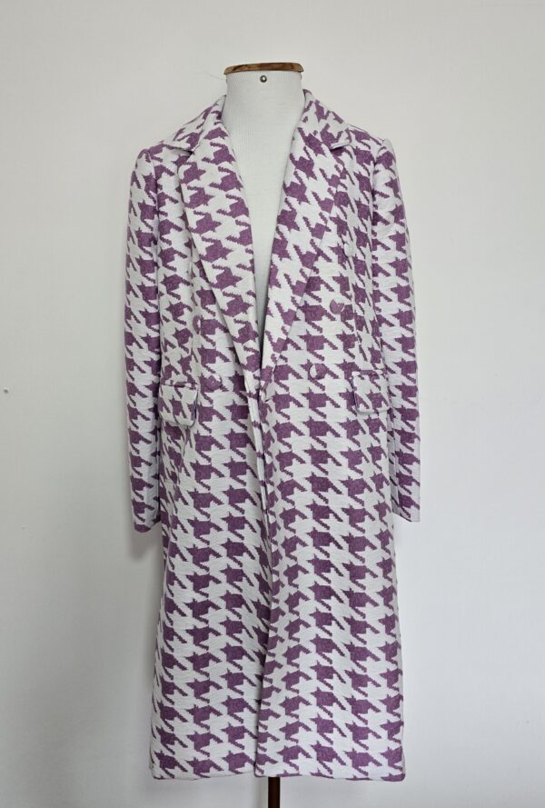 TRENCH COAT GEOMETRICO LILAS