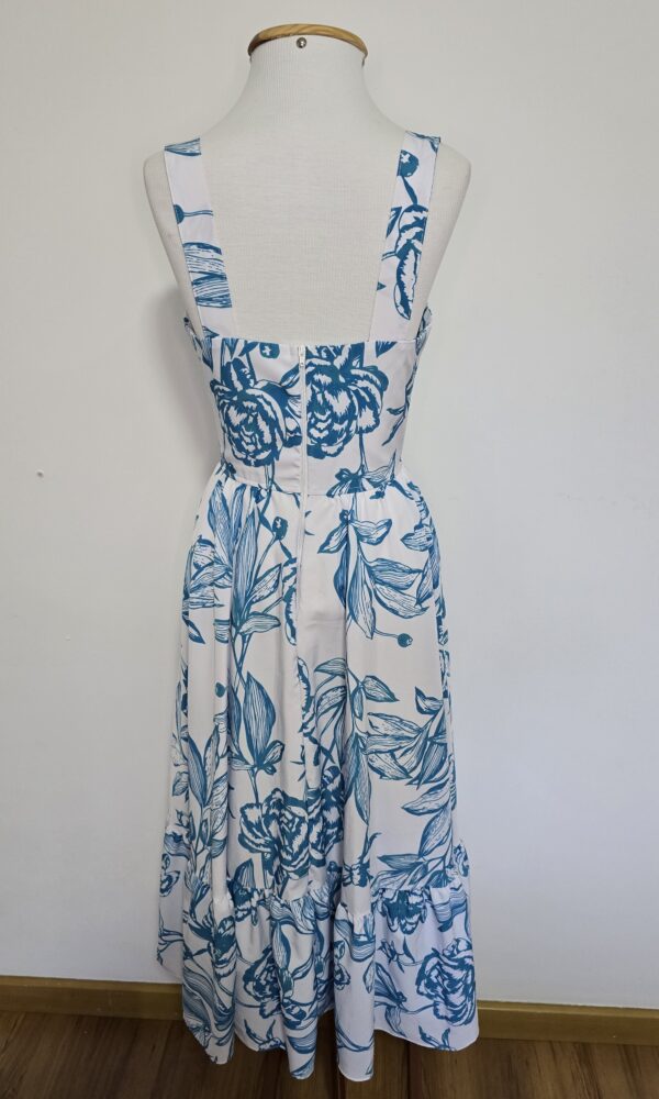 VESTIDO ESTAMPADO BRANCO E AZUL - Image 2