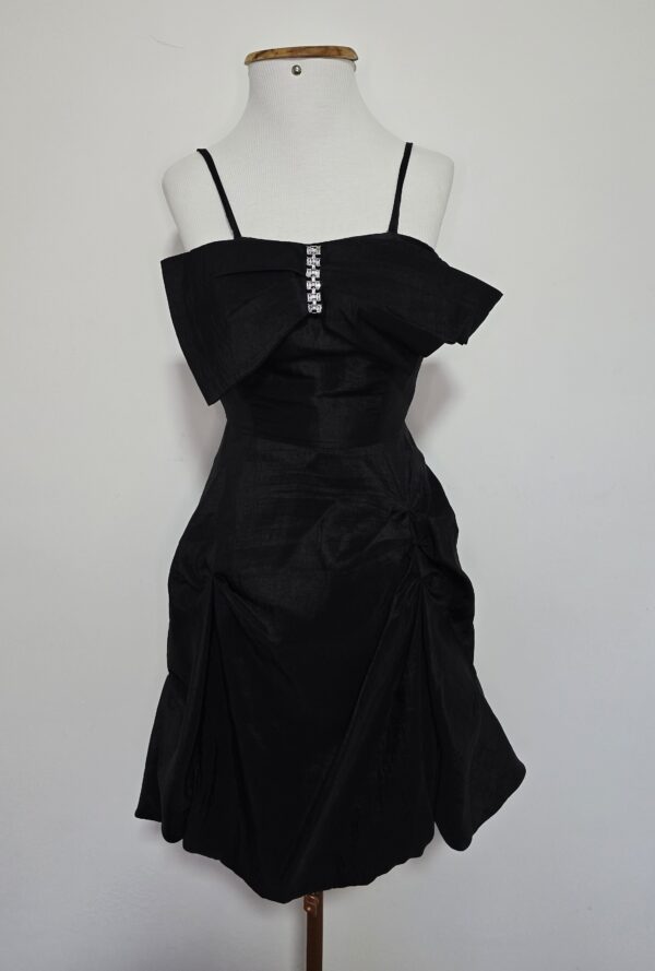VESTIDO PRETO BALONÊ C/BOJO+ ENCHARPE