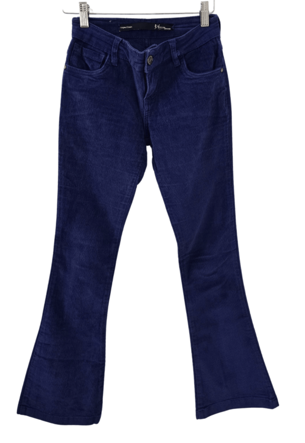 CALÇA FLARE VELUDO AZUL